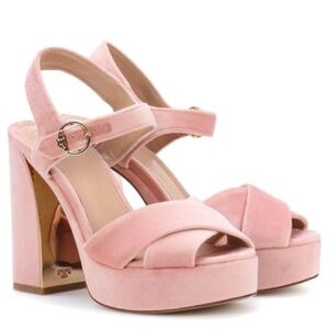 Tory Burch ballet pink Loretta 115mm platform sandal velvet. Size 9.5